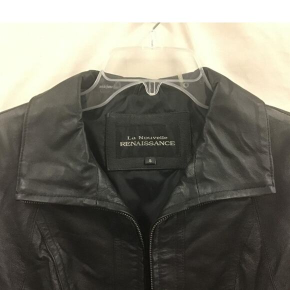LA NOUVELLE RENAISSANCE. NWT WOMENS LEATHER MOTO JACKET - Picture 4 of 15